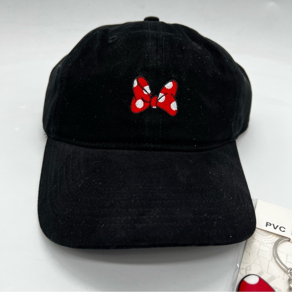 NWT Disney Minnie Mouse Black Hat and PVC Key Chain - Picture 2 of 6